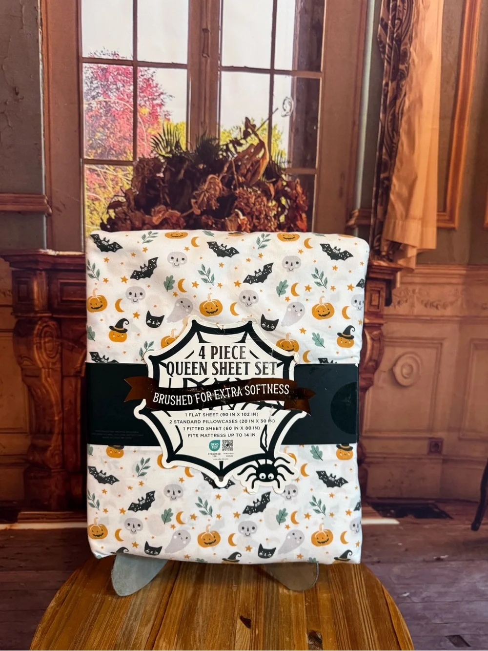 Envogue Queen 4-Piece Sheet Set NWT Halloween Summerween Soft